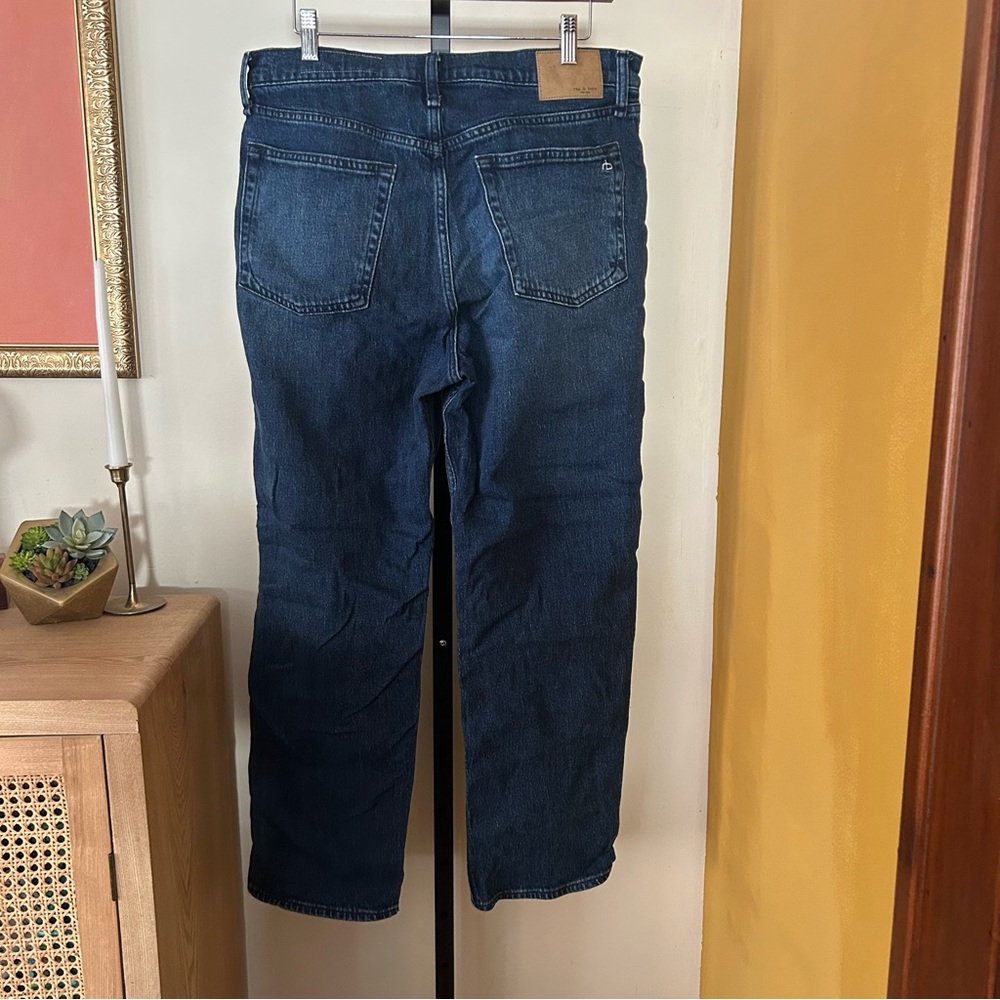 Rag & Bone Harlow Mid-Rise Straight Jeans Teo Blue Denim $248 Size 31 (US 12) - Picture 5 of 8